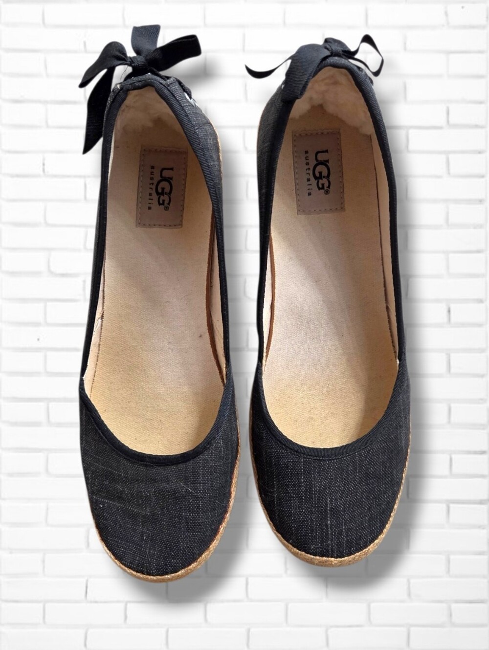 UGG Indah Dark Grey Canvas Espadrille Flat Size 9/40 EU